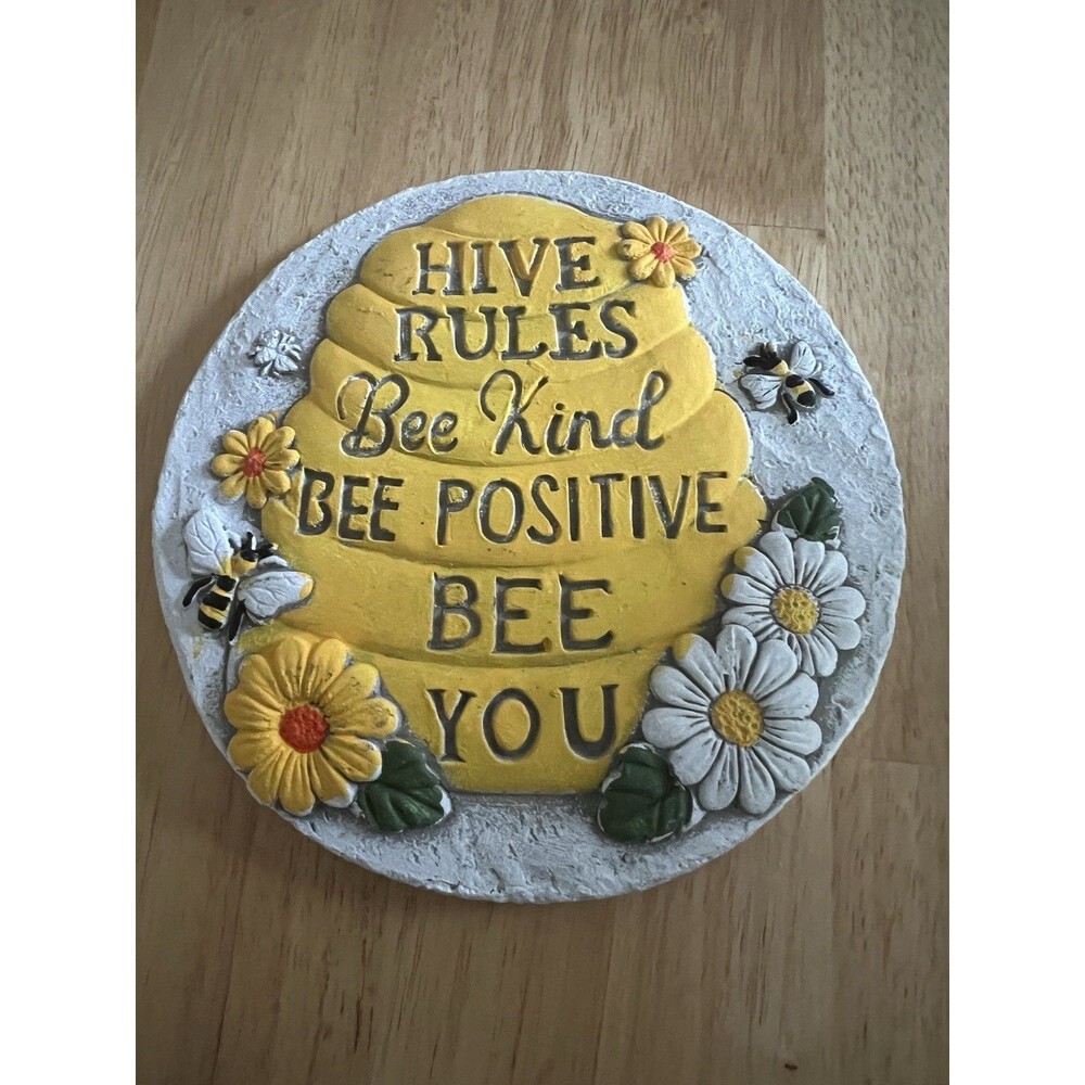 Bees Positive Stepping Stone for Garden Flowers Decorative Garden Stone for Yard